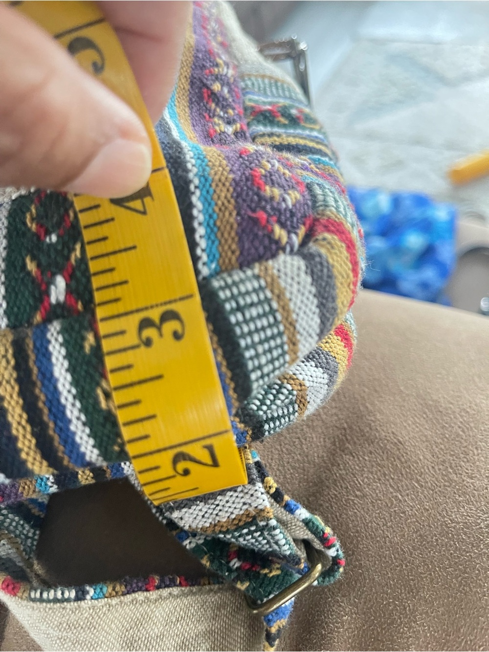 Natural Multi-Color Woven Backpack - Picture 8 of 12